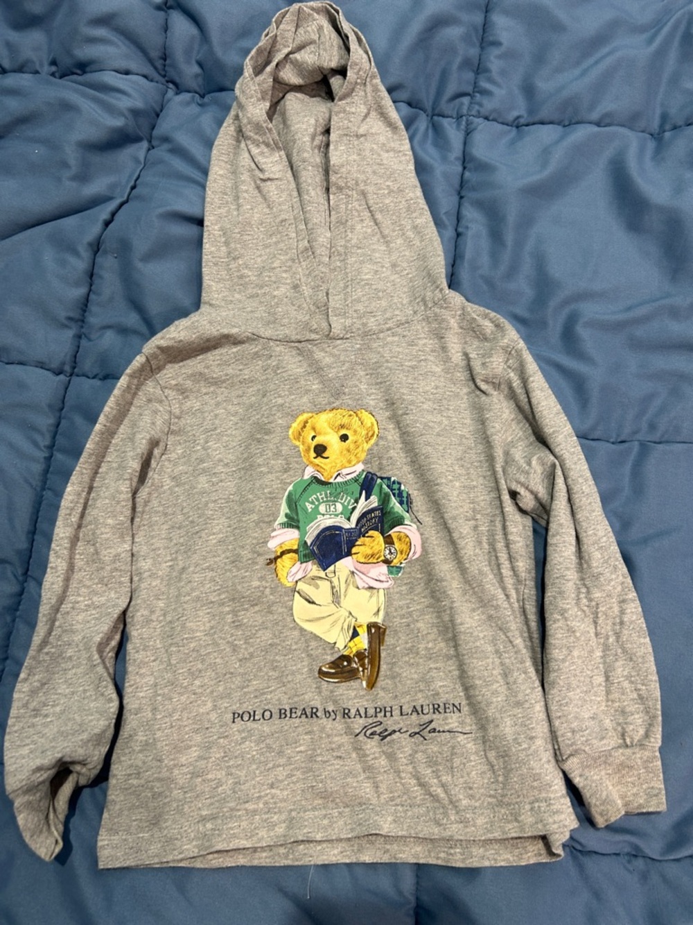 Ralph Lauren Heather Gray Polo Bear back to school shirt